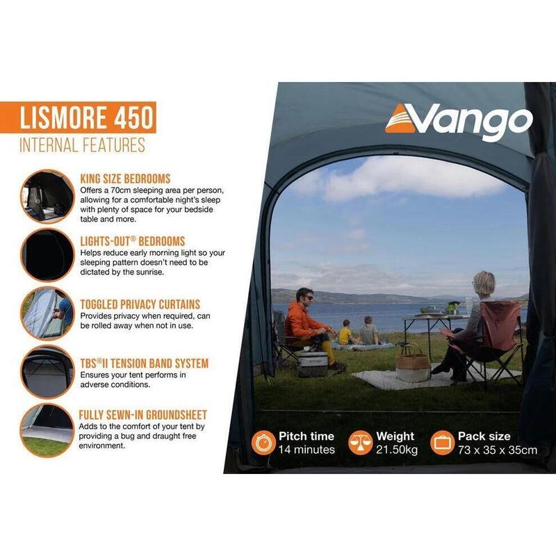 Namiot kempingowy 4 osobowy Lismore 450
