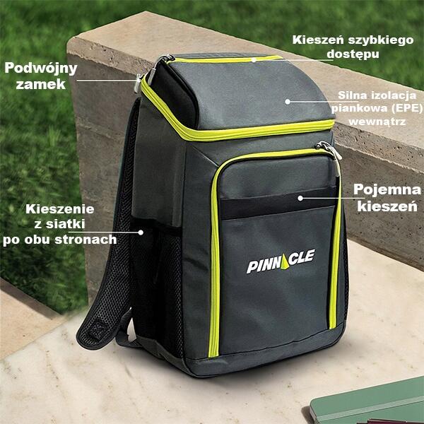 Przenośny plecak termiczny lekki PINNACLE cooler TPX-5507 18,5 L, szara 4/7