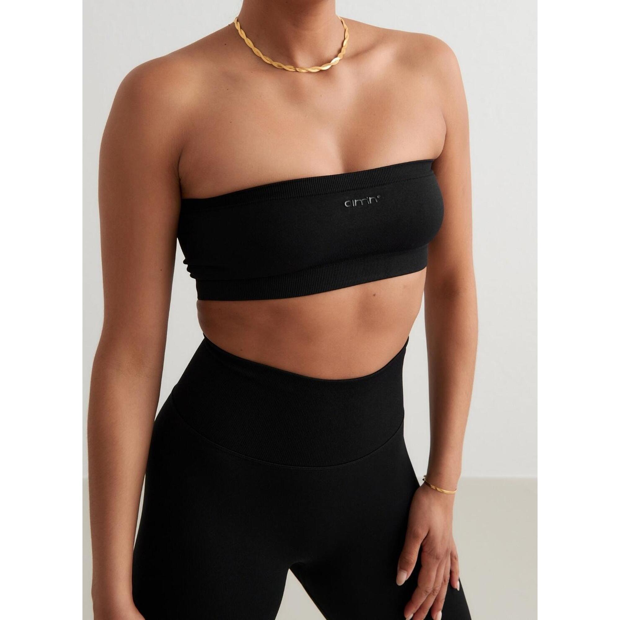 Aim'n - Femme Soutien-gorge Bandeau Sans Couture Évacuant L'Humidité Noir - Bandeau Poitrine - Noir - 44 L - Decathlon