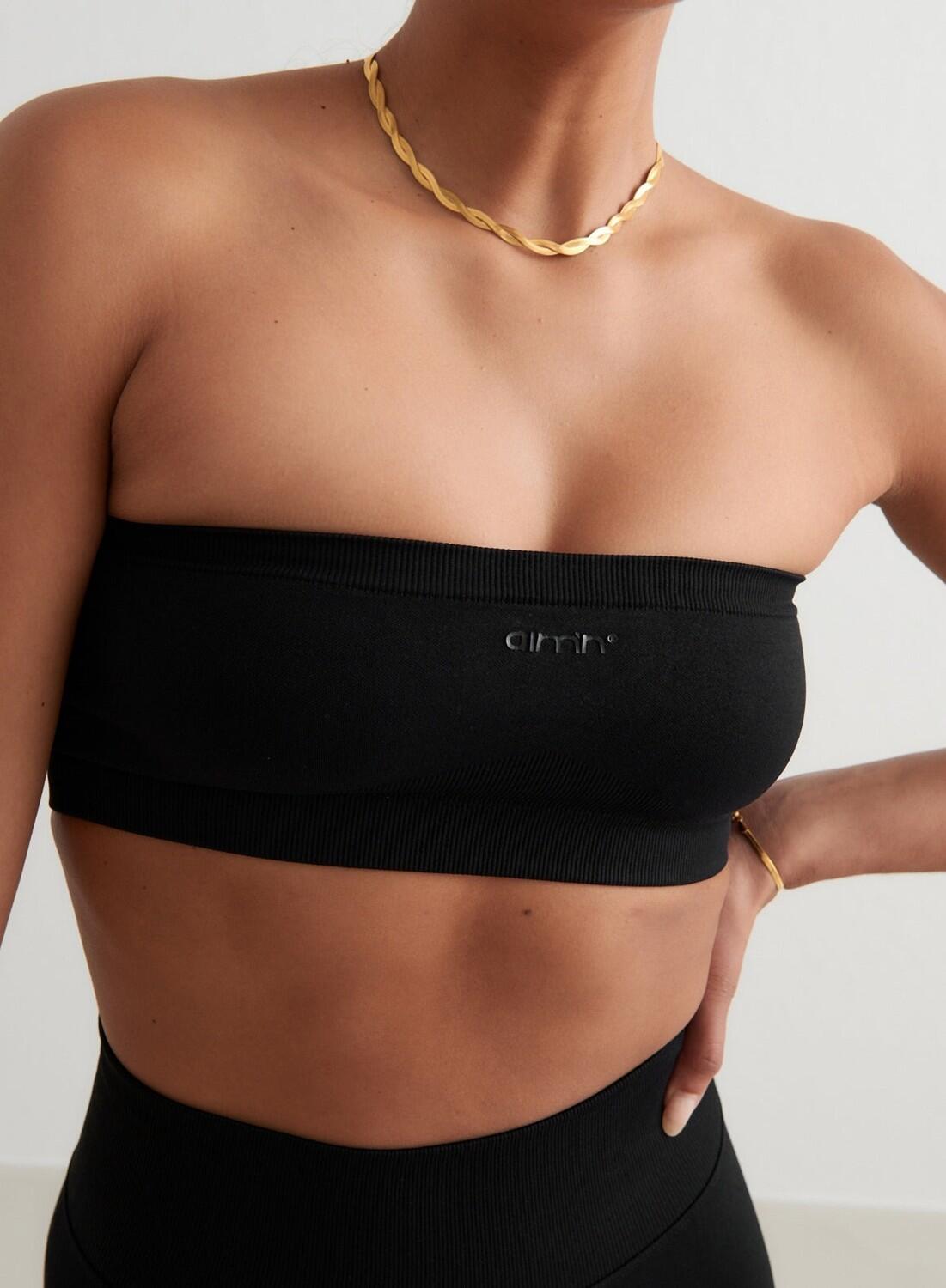 Mujer Sujetador Bandeau Sin Costura Transiprable Negro 6/7
