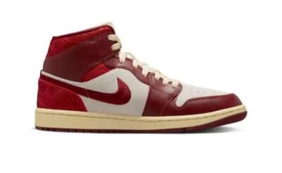 Schoenen - lifestyle - air jordan 1 mid se tiki leaf - team red