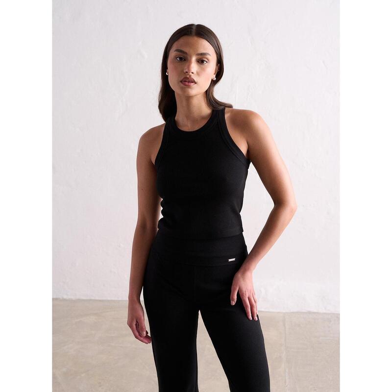 Singlet Ease Ribbed Tank Top Yoga Dames Zwart aim'n