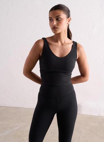 Femme Soutien-gorge de sport à col en V Bralette Noir