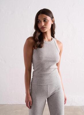 Damen Yoga Tanktop Gerippt Lichtgewicht Schwarz