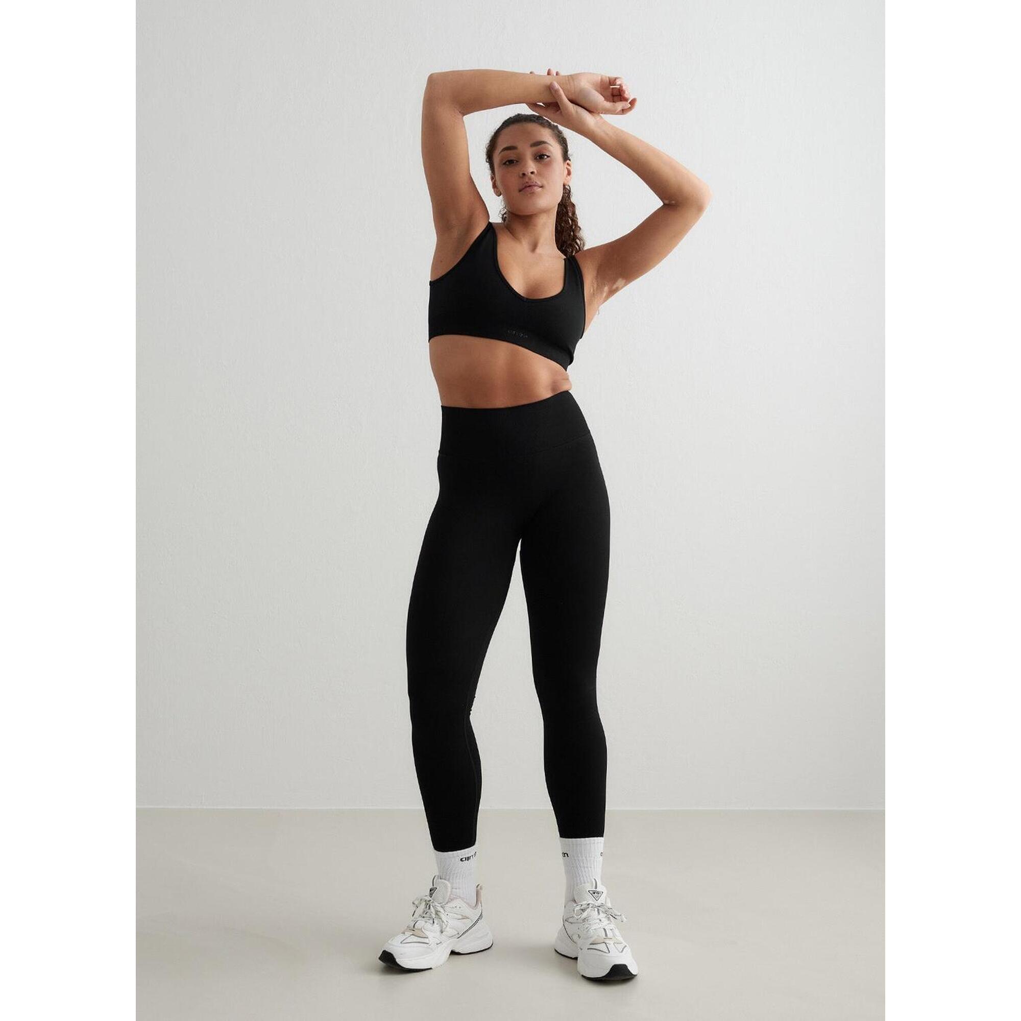 Aim'n - Femme Leggings Sans Couture Beige Noir - Legging - Noir - 38 S - Decathlon