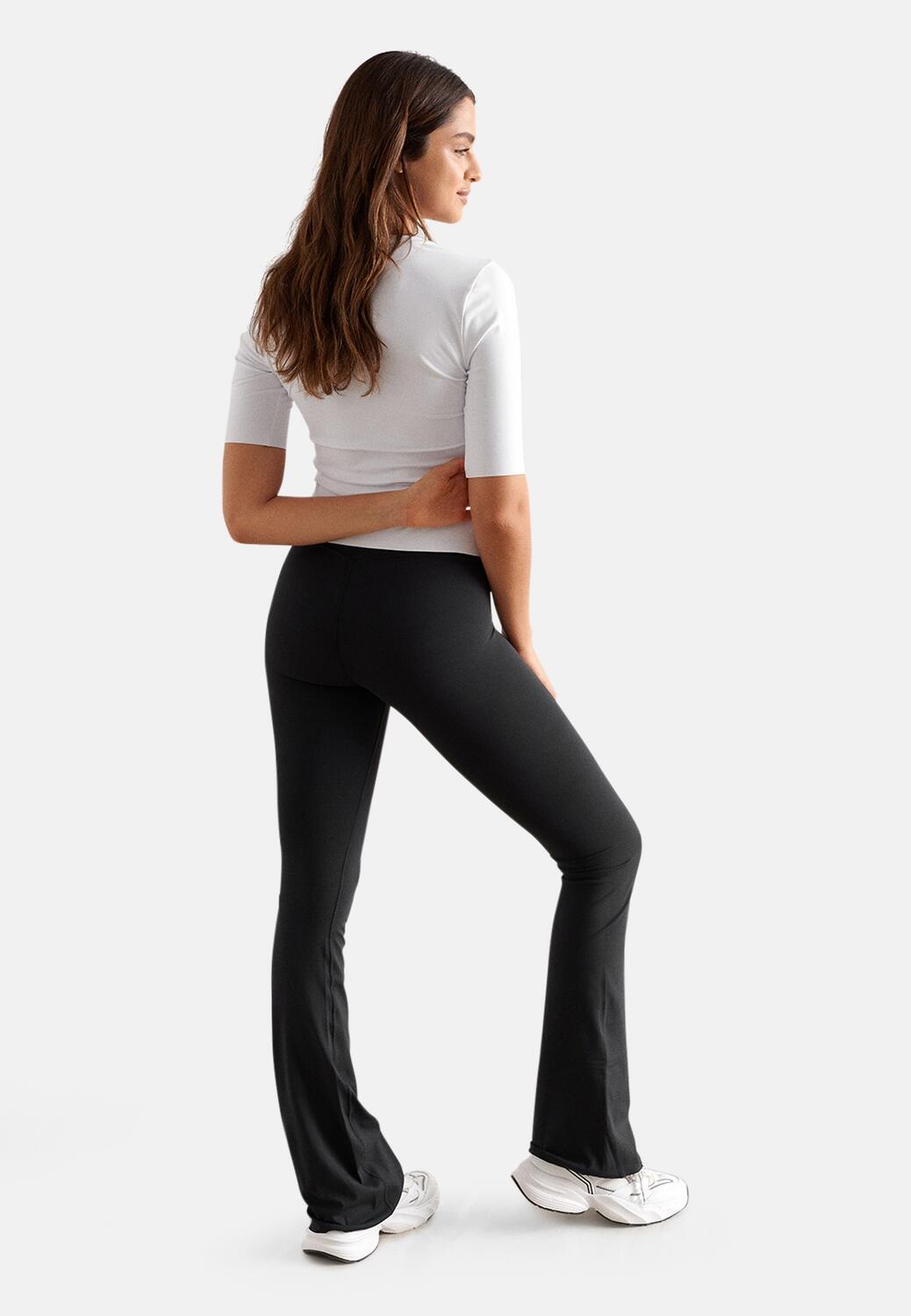 Femme Leggings Évasé Évacuant l'humidité Noir 7/7