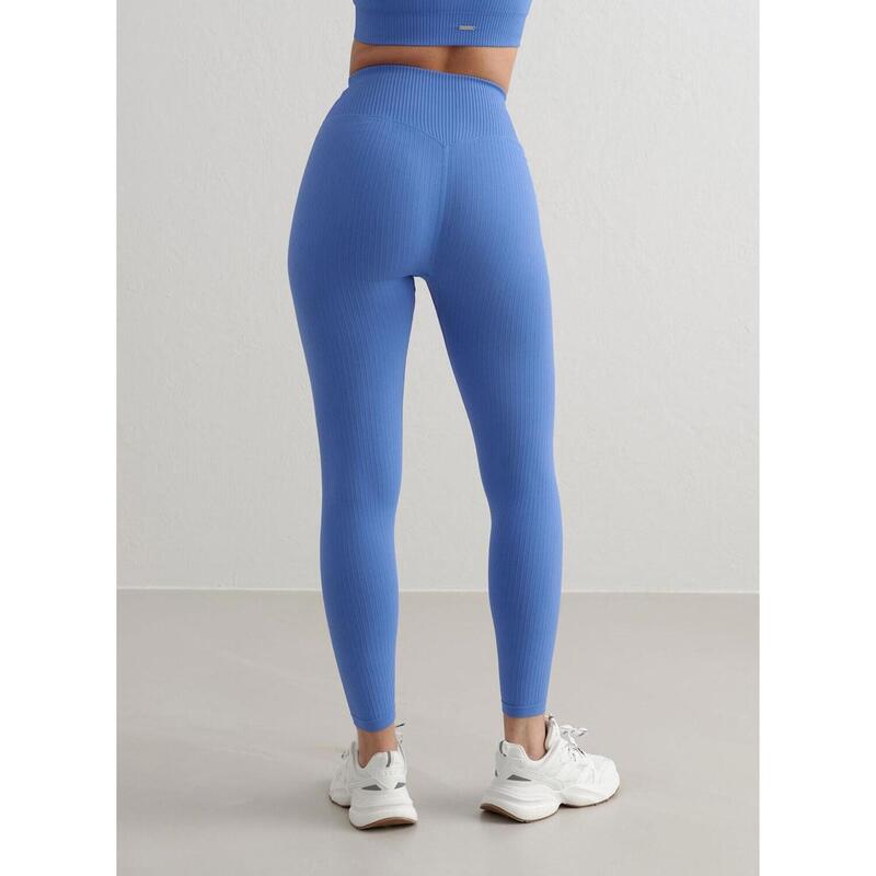 Leggings Côtelé sans Couture Yoga Femmes Bleu aim'n