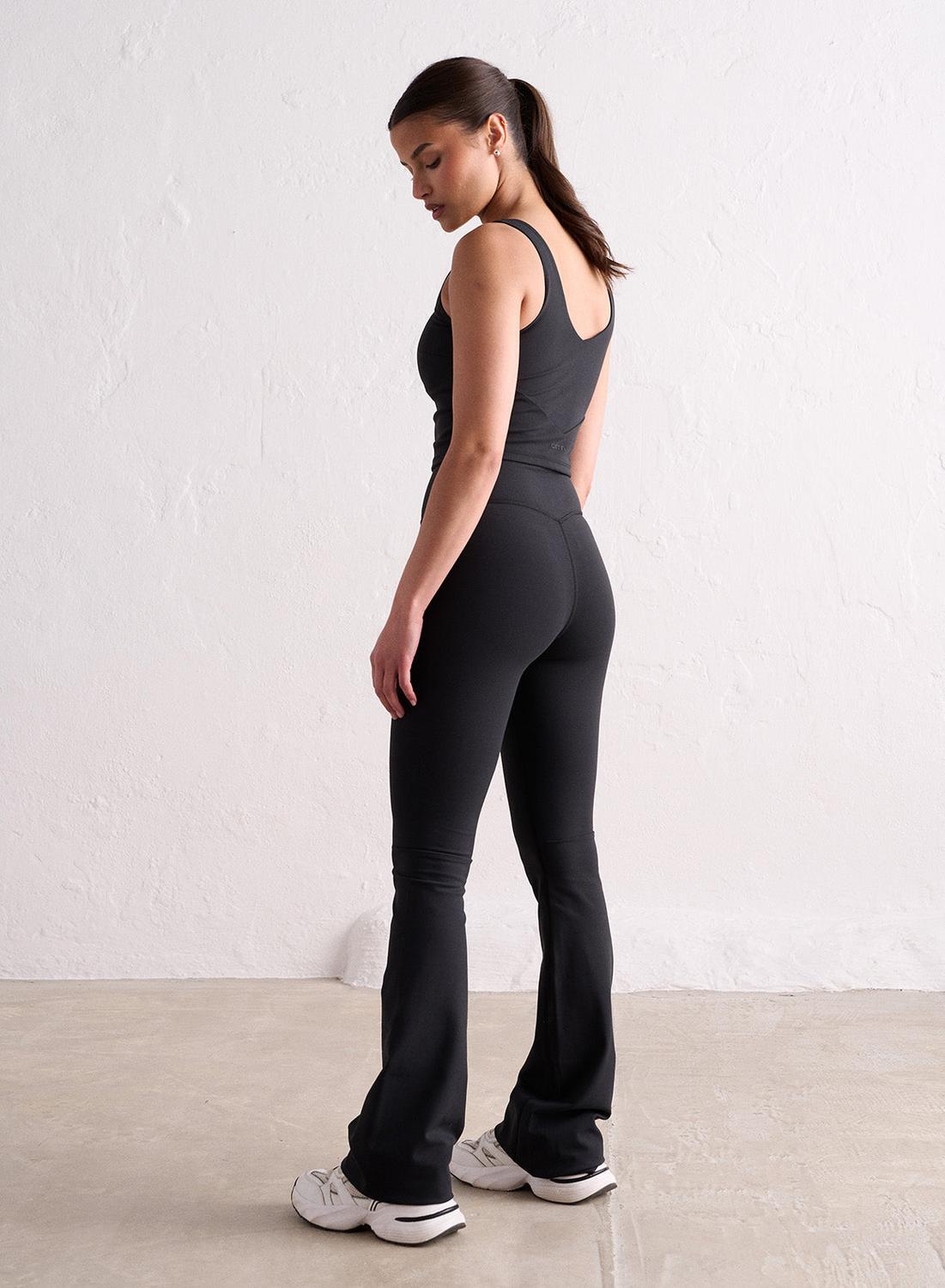 Femme Leggings Évasé Évacuant l'humidité Noir 2/7