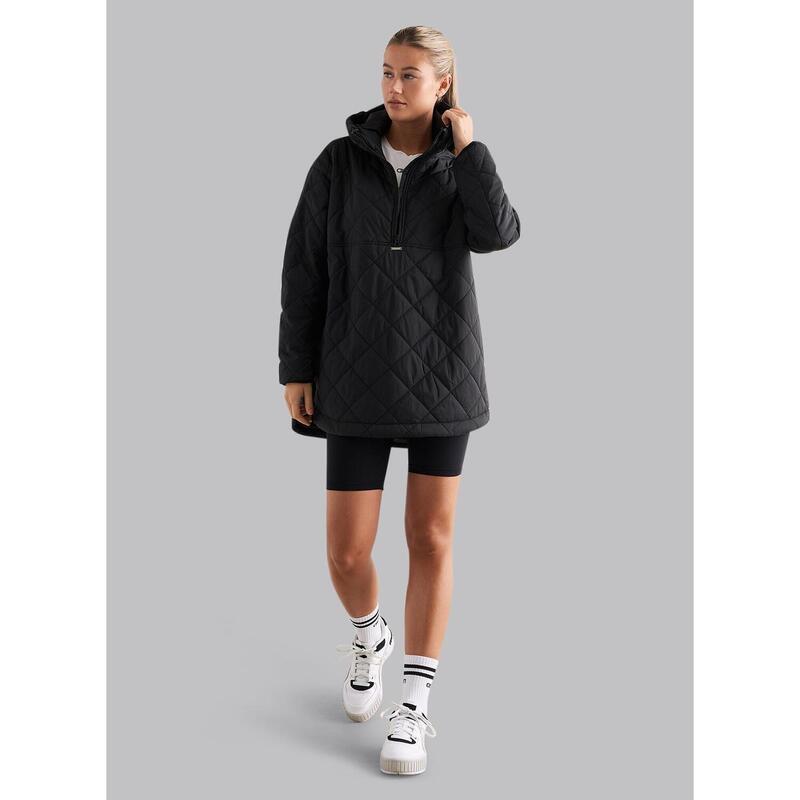 Oversized Gewatteerde Anorak Casual Dames Zwart Doel'n