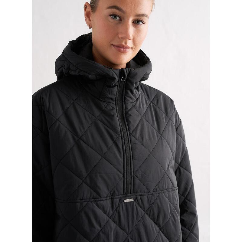 Oversized Gewatteerde Anorak Casual Dames Zwart Doel'n