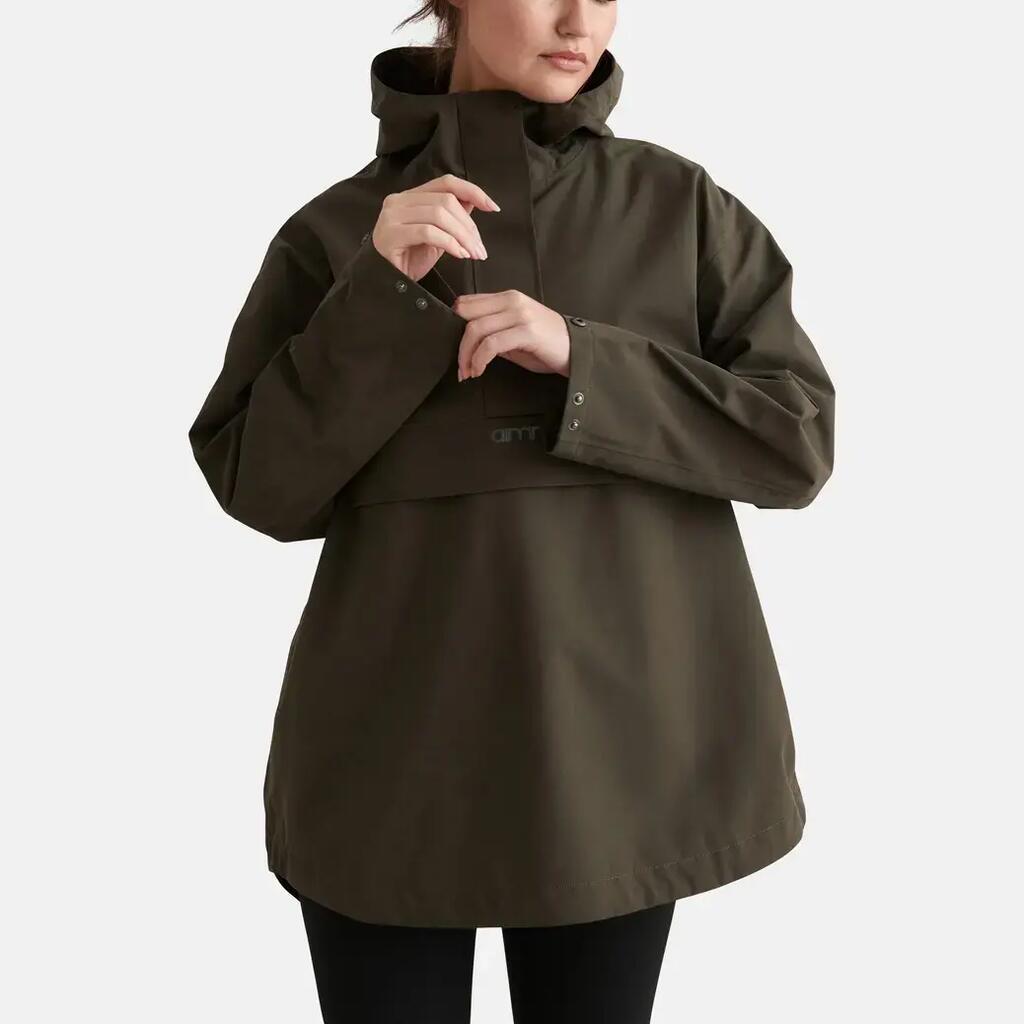Women's Anorak Waterproof Oversized Half-Zip Khaki