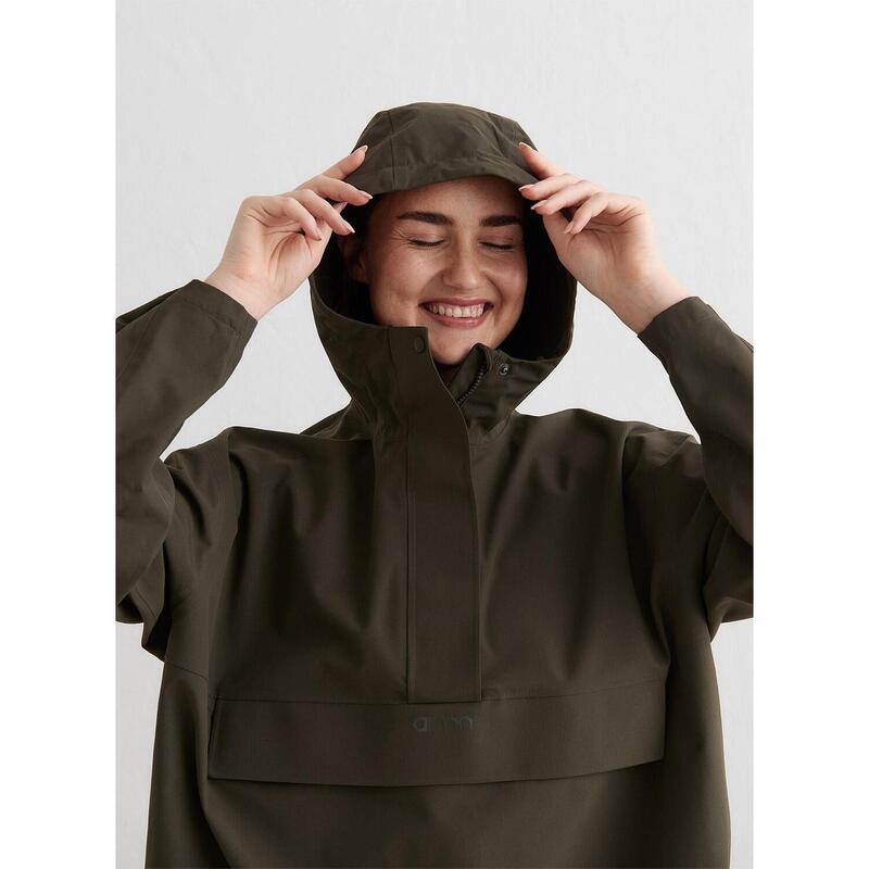 Veste Imperméable Surdimensionnées Anorak Randonnée Femmes Kaki aim'n