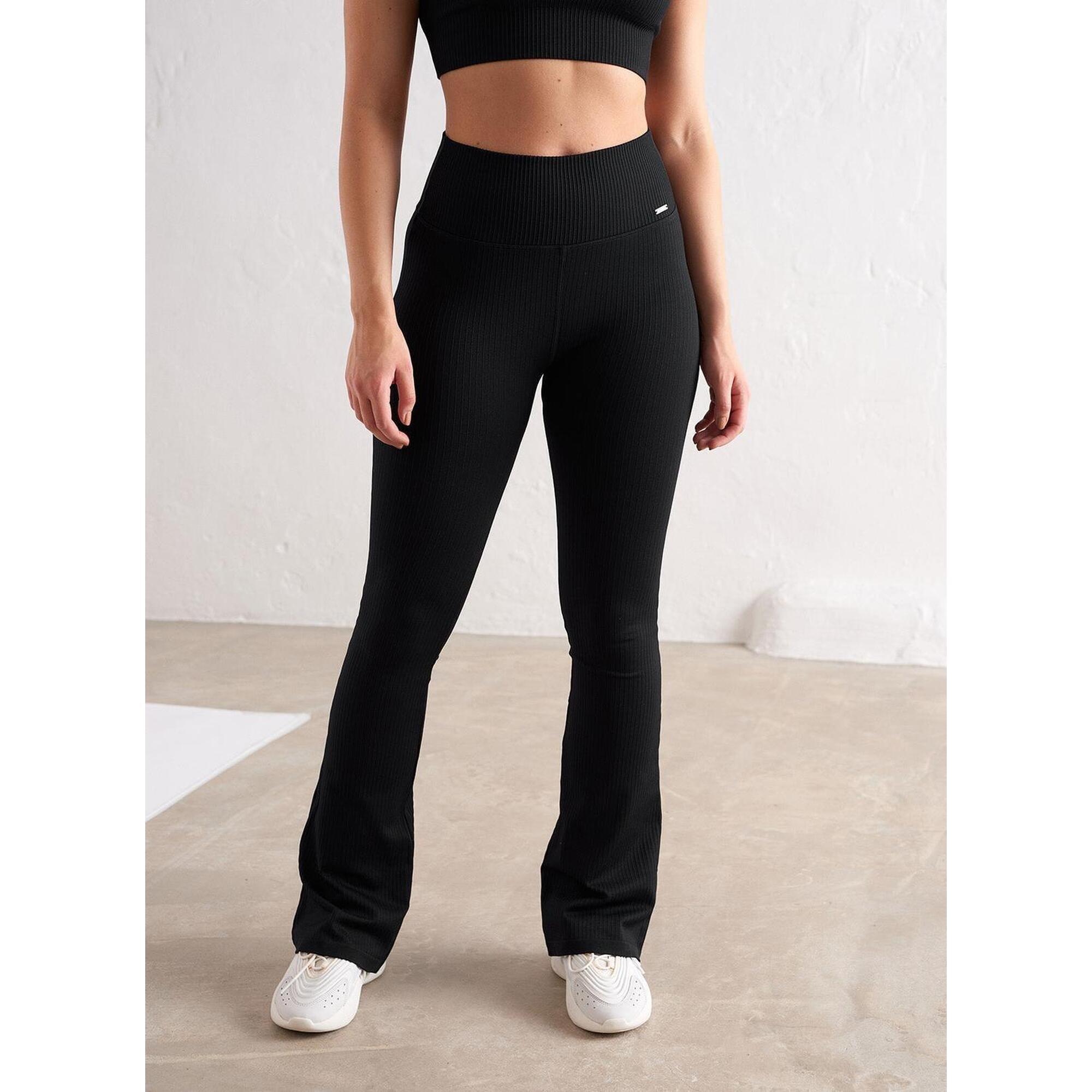 Aim'n - Femme Leggings Évasé Côtelé Sans Couture Noir - Legging - Noir - 52 2xl - Decathlon