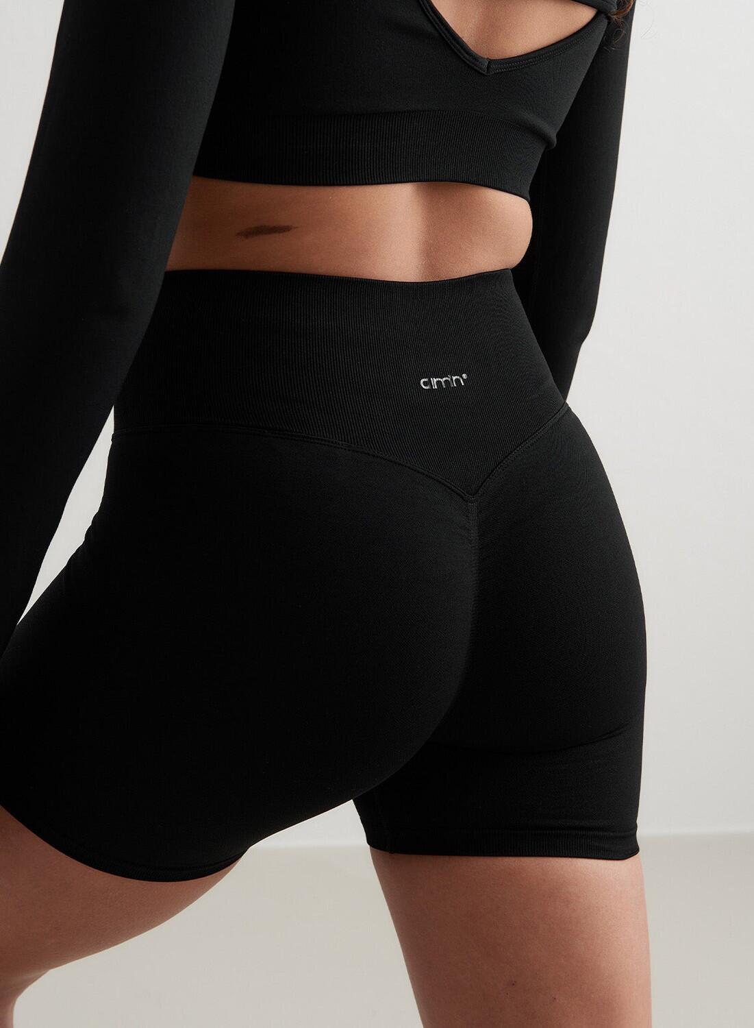 Damen Shorts Mini Nahtlos Schwarz 2/7