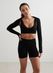 Femme Yoga Short Mini Sans Couture Jaune Clair