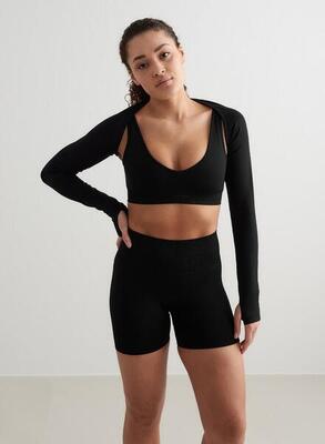 Dames yoga short mini naadloos zwart