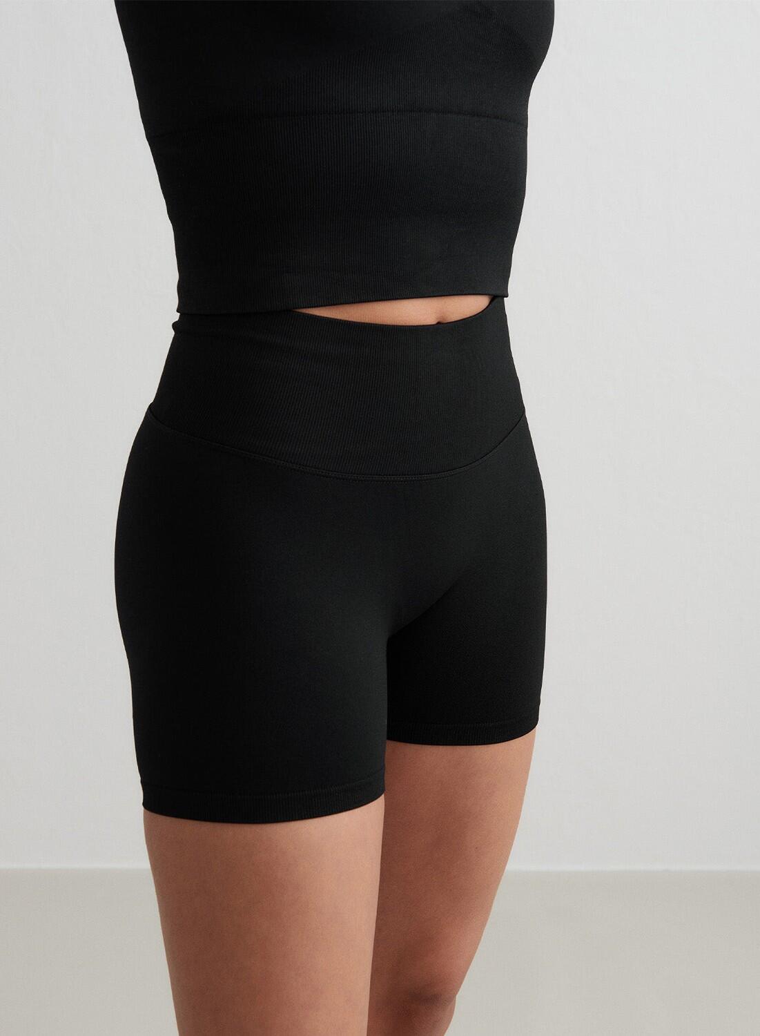 Damen Shorts Mini Nahtlos Schwarz 7/7