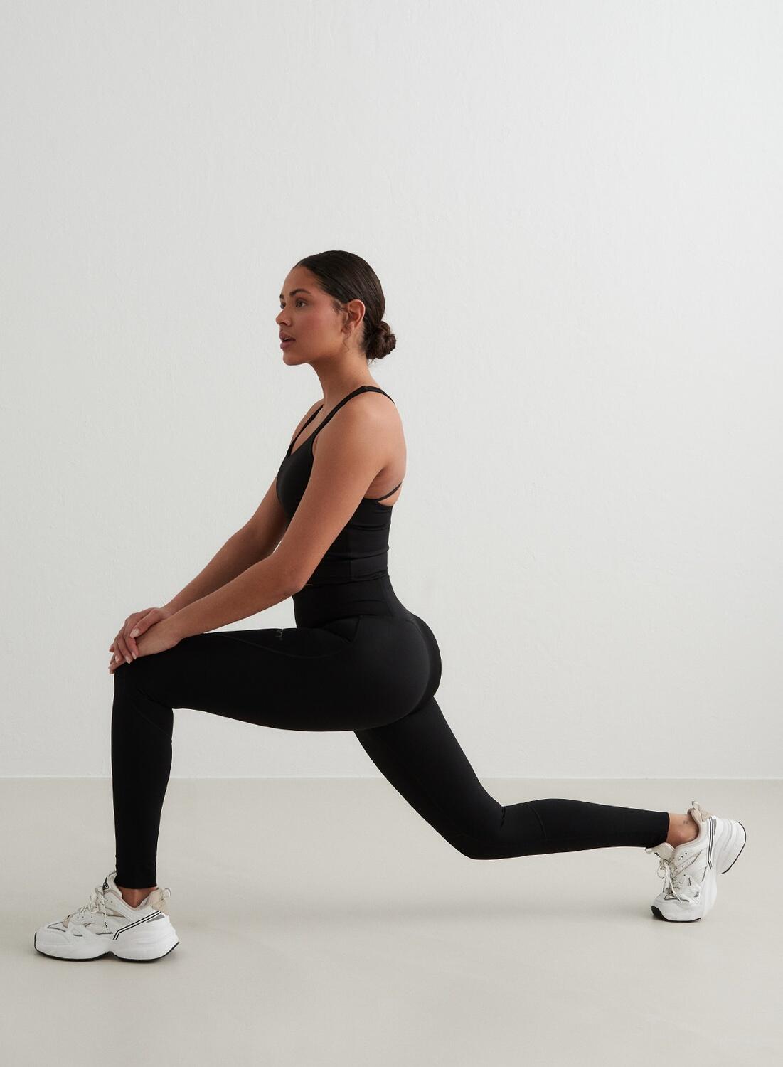 Leggings de yoga pour femmes modelant la silhouette évacuant l'humidité Noir 5/7
