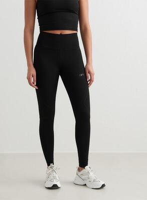 Damen Yoga Leggings Figurformend Feuchtigkeitsableitend Schwarz