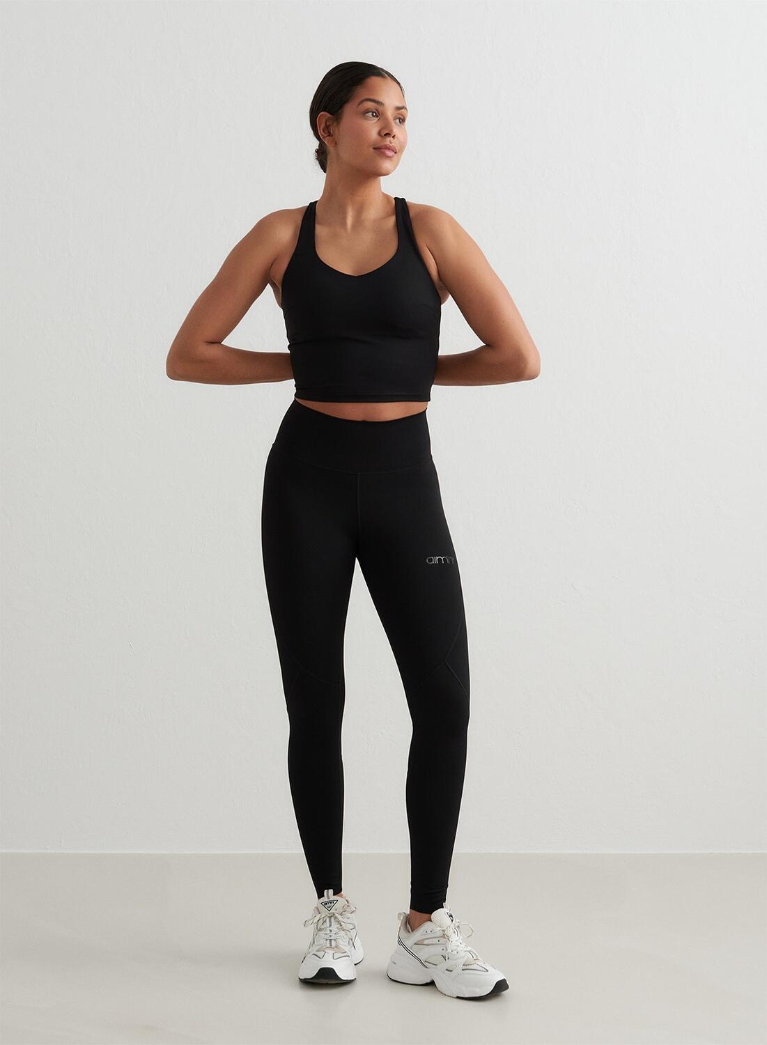 Leggings de yoga pour femmes modelant la silhouette évacuant l'humidité Noir 3/7