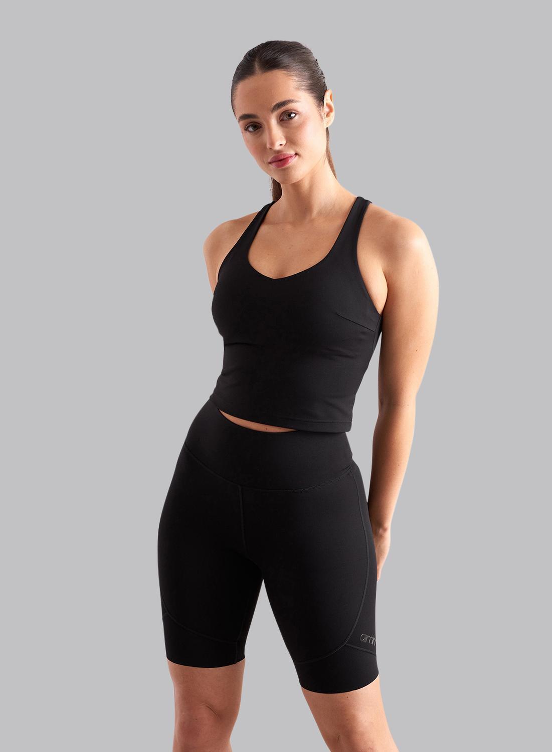 Dames Sportbeha met Bandjes op de Rug Vochtafvoerende Bralette Zwart 7/7