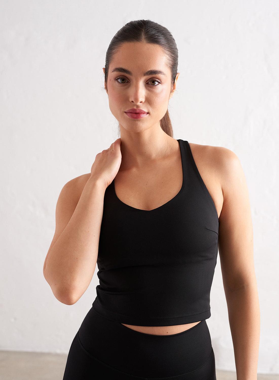 AIM'N Dames Yoga Sportbeha Vochtafvoerende Bralette Zwart