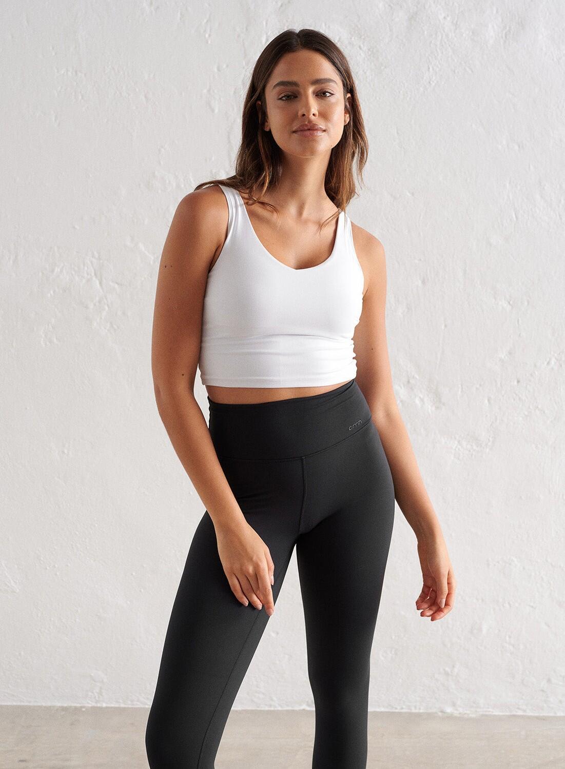 Femme Soutien-gorge de sport à col en V Bralette Blanc 3/7