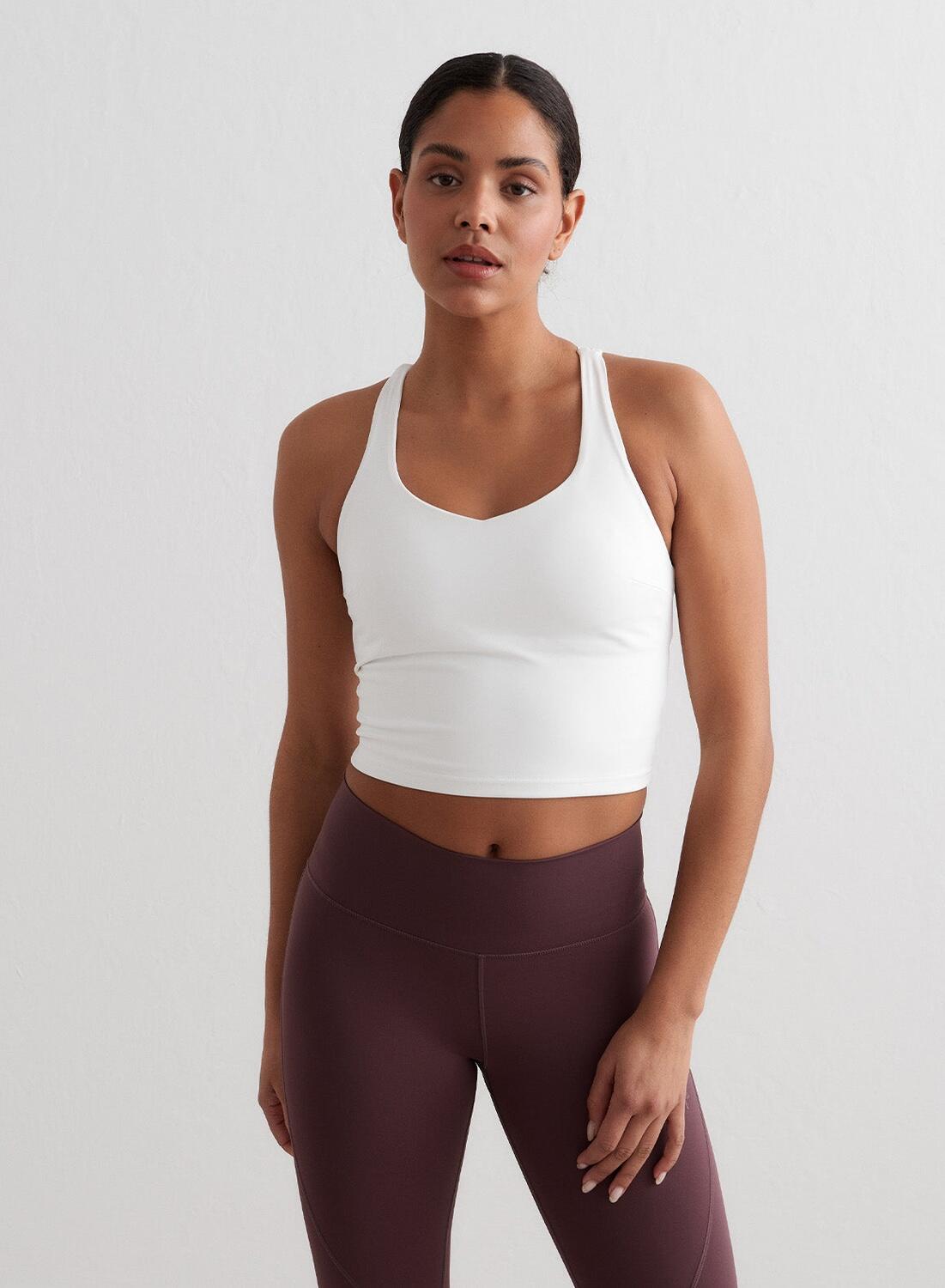 AIM'N Dames Yoga Sportbeha Vochtafvoerende Bralette Wit