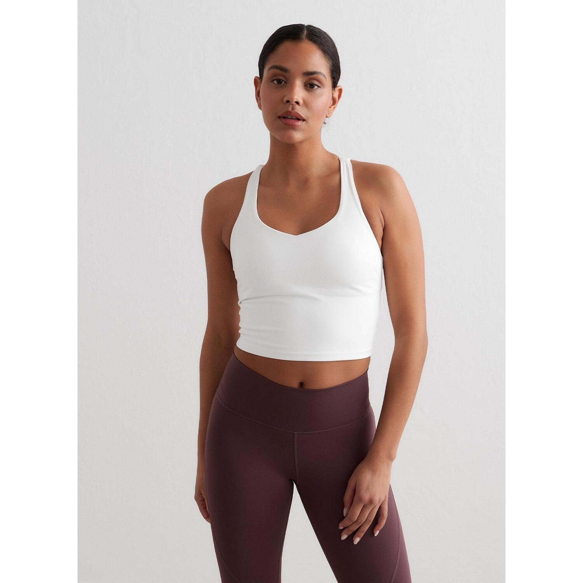 Aim'n - Femme Soutien-gorge De Sport Brassière À Bretelles Respirante Blanc - Brassière - Blanc - 44 L - Decathlon