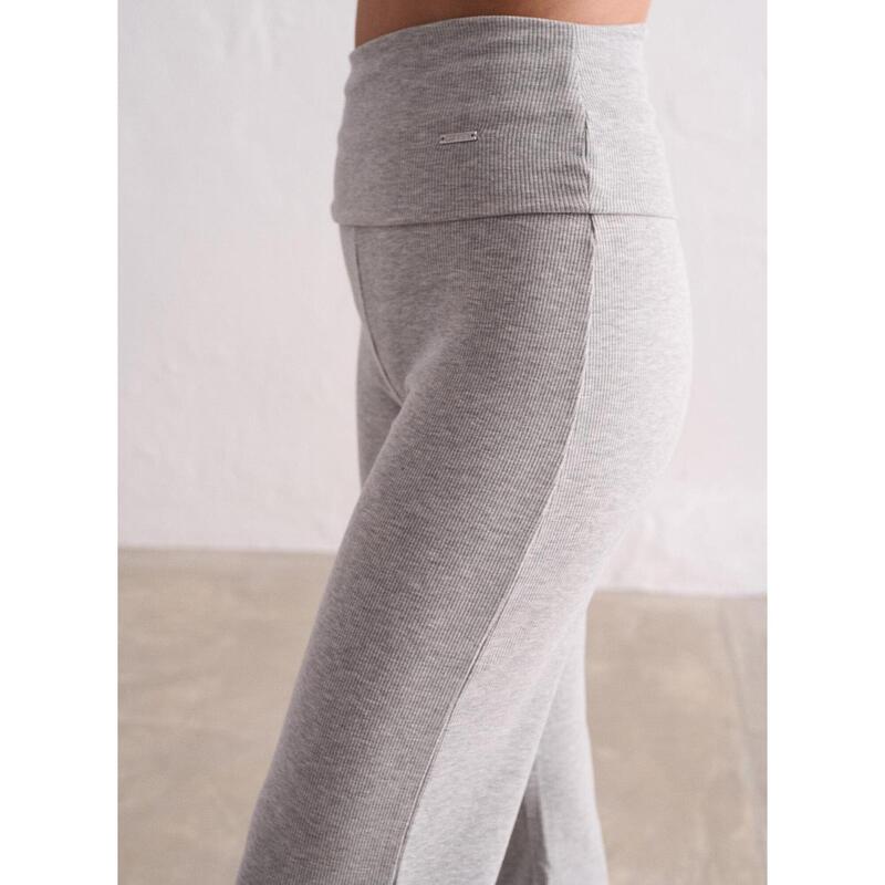 Broek Ease Geribd Yoga Dames Grijs Gemêleerd aim'n