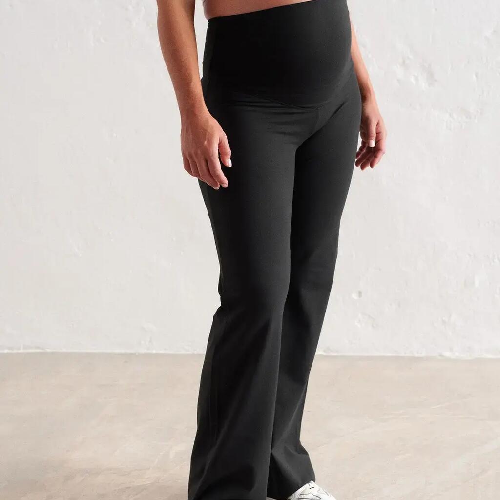 Women's Pants Maternity Relaxed Wide-Leg High-Waisted Sense Black