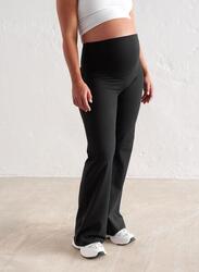 Pantalon de yoga de grossesse pour femme à jambe large noir