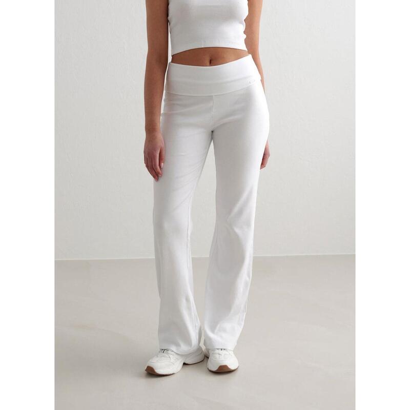 White Ease Ribbed Pants