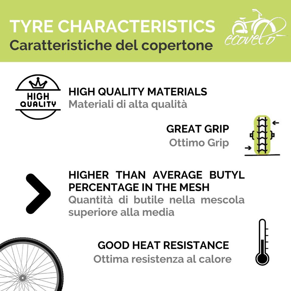 Copertone 700x35C (37-622), pneumaticici bici neri trekking 700 x 35C gomma EV 4/4