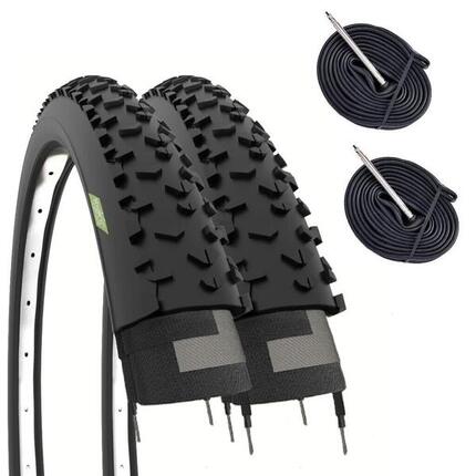 2 pneus 27.5x2.25 (57-584)+chambres, pneus 27.5 x 2.25 vélo VTT 27'' EV