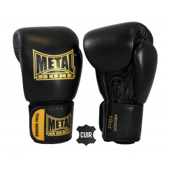 Gants de boxe Thaï cuir métal boxe