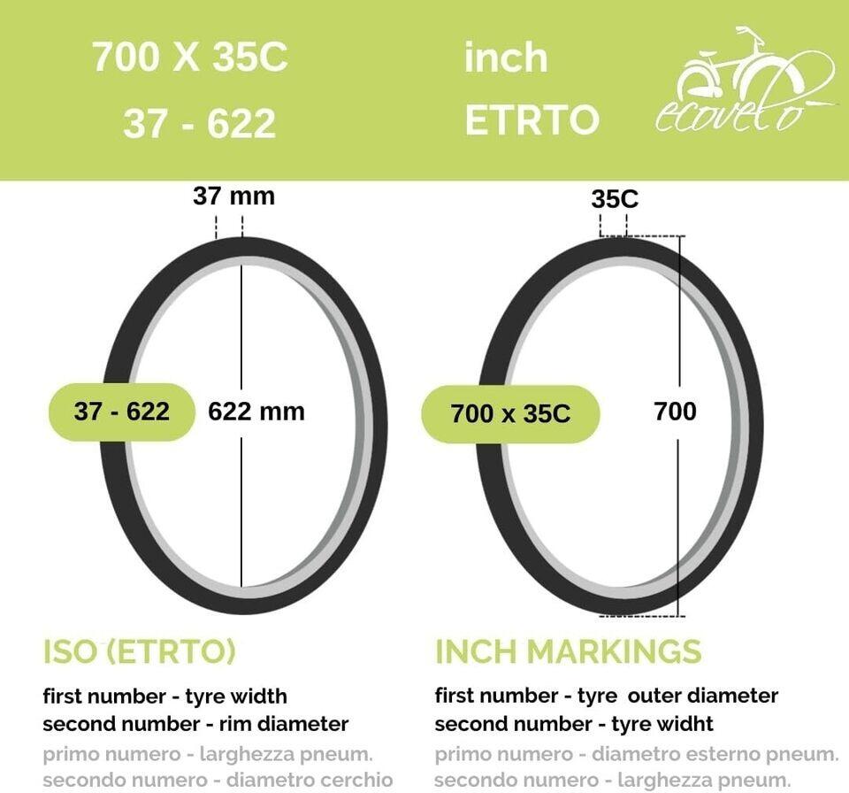 Copertone 700x25C (25-622)+ camera, pneumatico bici 700 x 25C gomma stradale EV 2/6