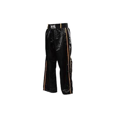 Full contact broek zwart 2 strepen goud metal boxe