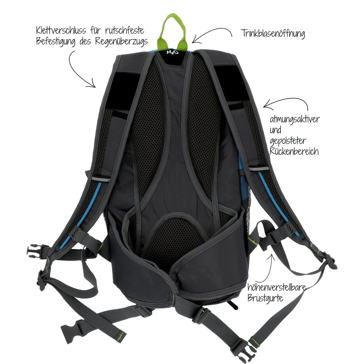 FISCHER Fahrrad- Rucksack mit Helmnetz blau 7/7