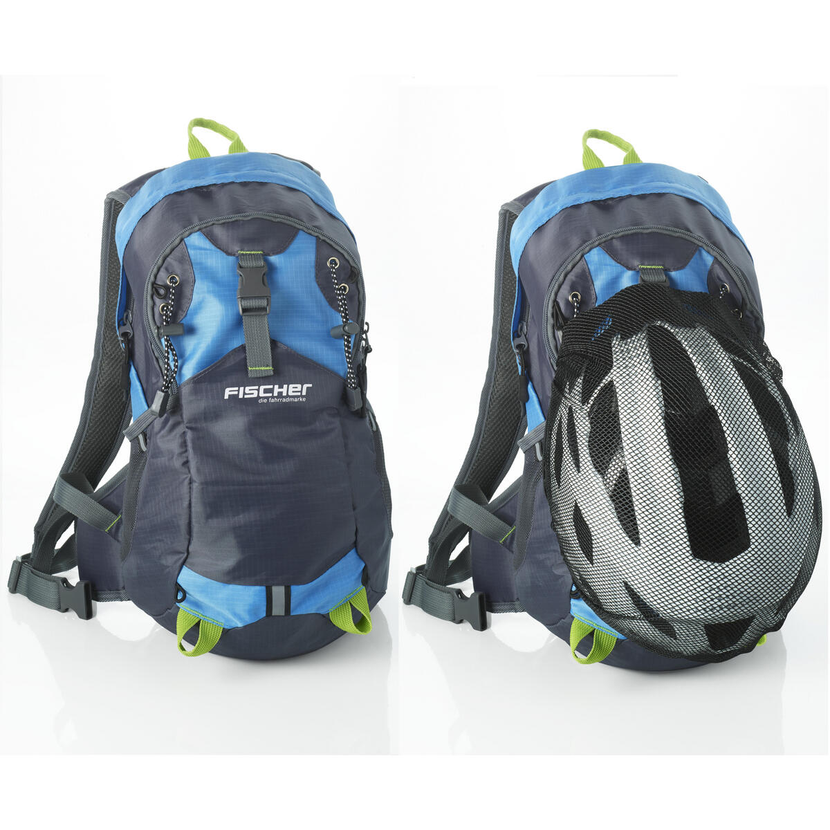 FISCHER BIKE FISCHER Fahrrad- Rucksack mit Helmnetz blau