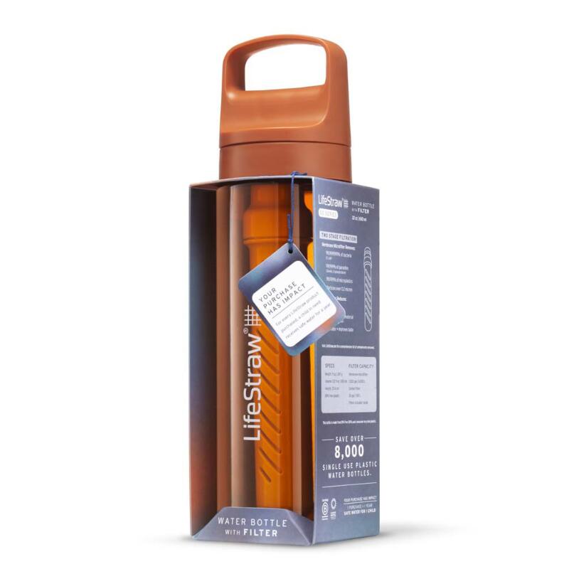 Bidon apă drumeție cu filtru Go 2.0, portocaliu