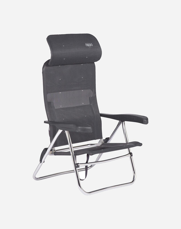 Silla Plegable de Playa y Camping  Crespo AL/205-C - 7 posiciones Gris Oscuro