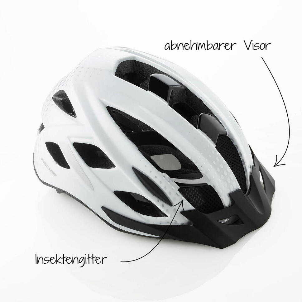 Kask rowerowy dla dorosłych Fischer Lano z oświetleniem, regulowany