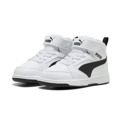 Puma rebound v6 mid sneakers voor peuters puma white black