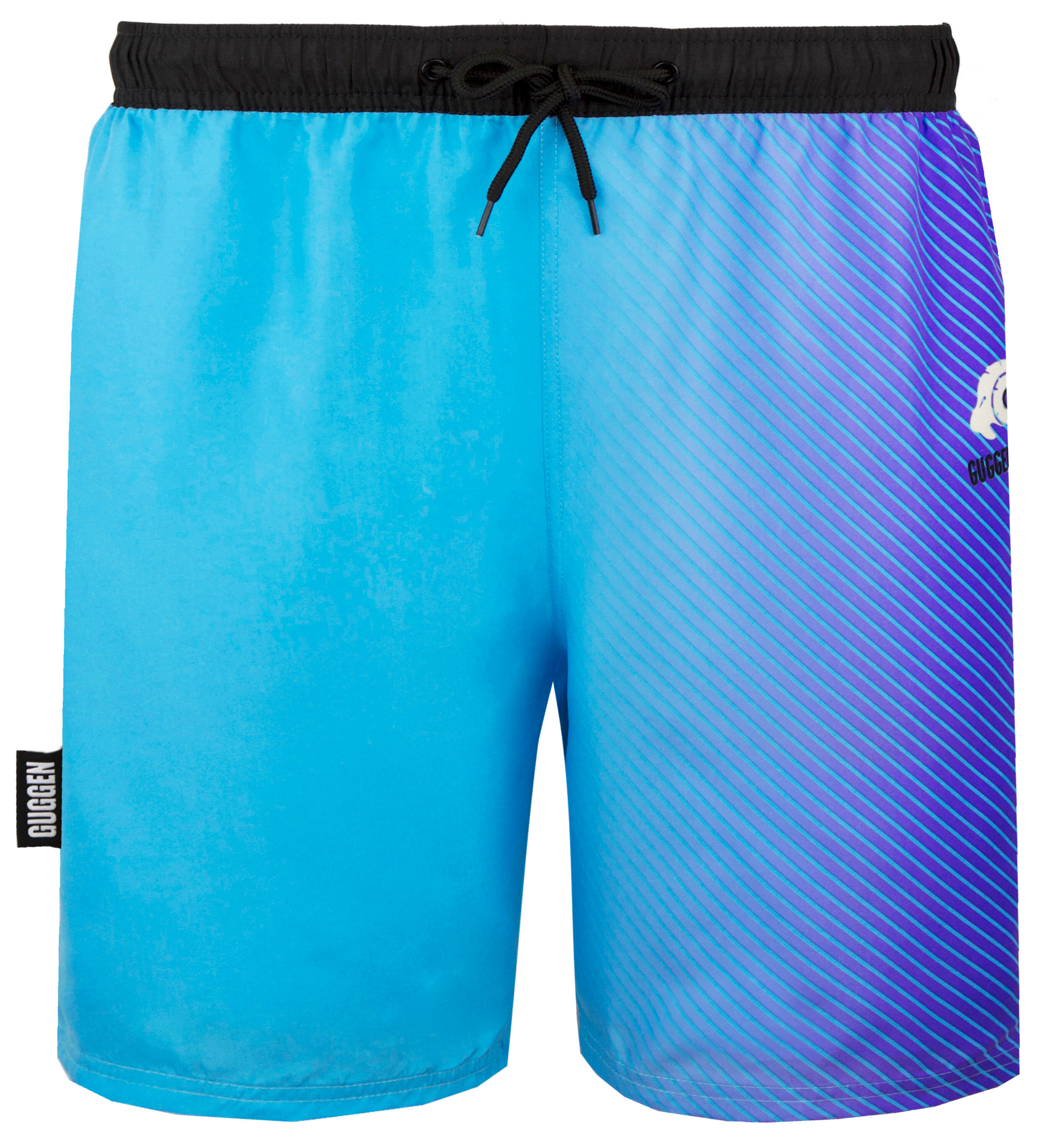 Șort de înot bărbați cu dungi albastru violet boardshorts B12