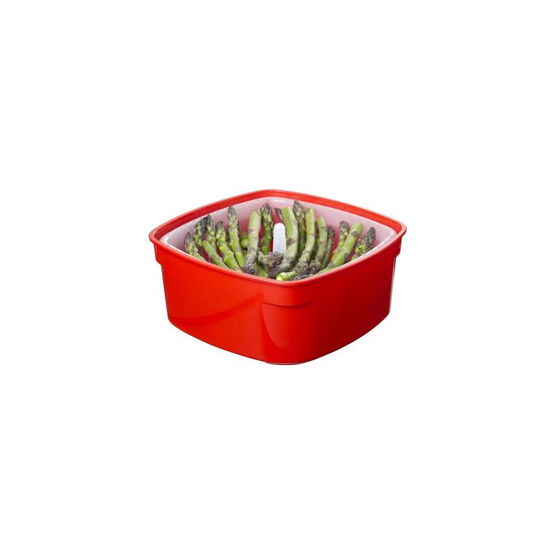 Microwave™ Napařovací krabička na zeleninu, ryby 2,4 l, červená