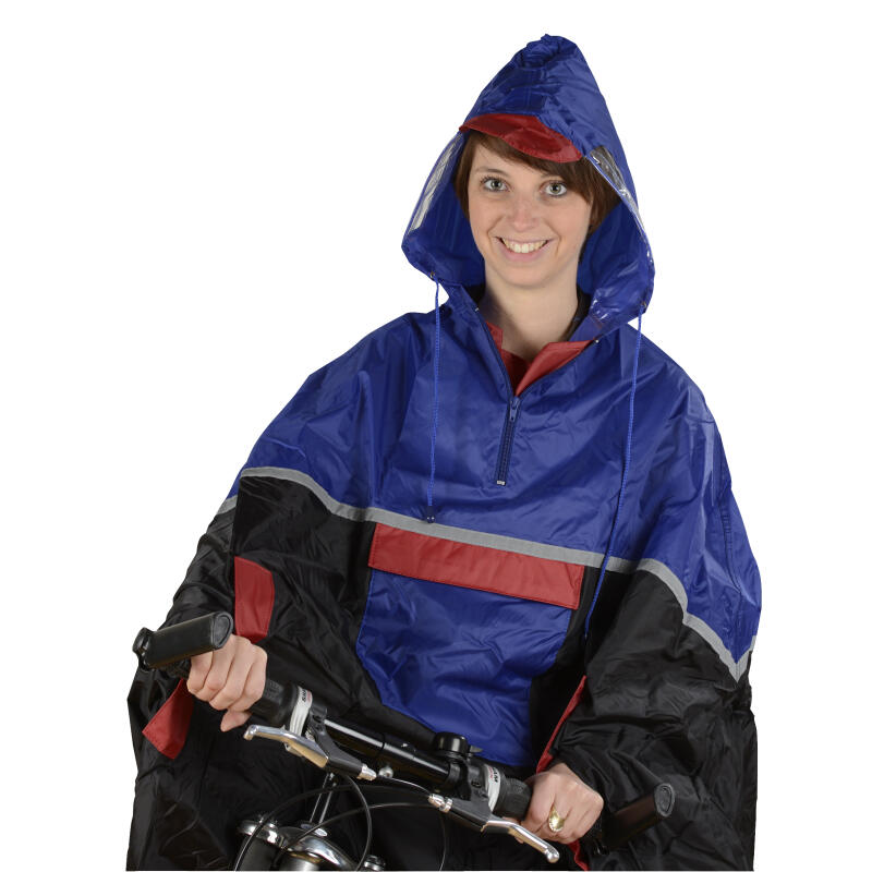 Pelerina pentru ploaie, poncho, impermeabila cu gluga si benzi reflectorizante
