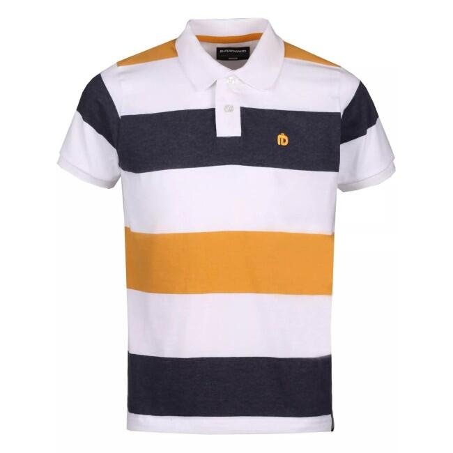 Tricou Polo FUNDANGO Incognito Stripe Poloshirt, Alb, Barbati