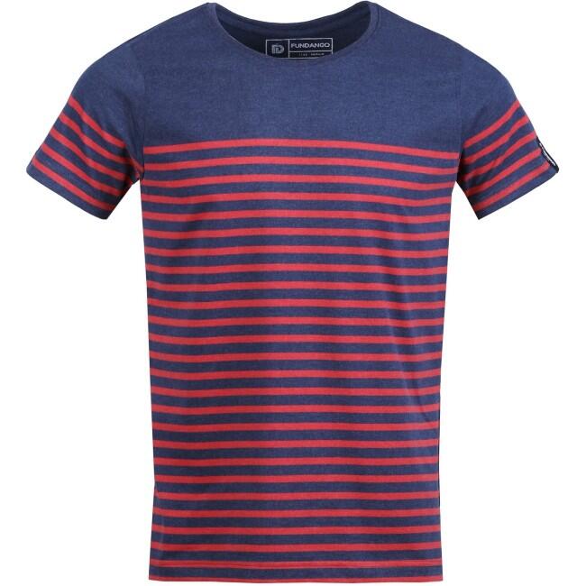 Tricou FUNDANGO Jaggy Stripe, Rosu, Barbati