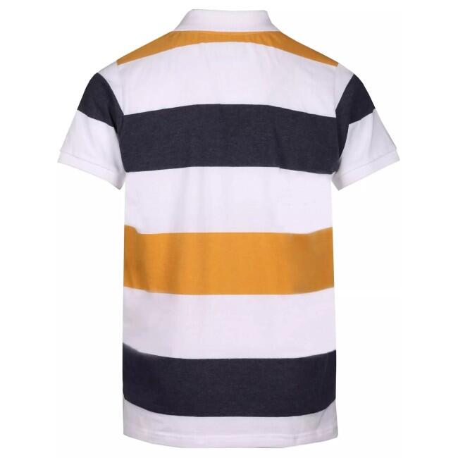 Tricou Polo FUNDANGO Incognito Stripe Poloshirt, Alb, Barbati